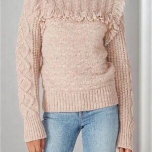 LoveShackFancy Kingston fringe knit sweater